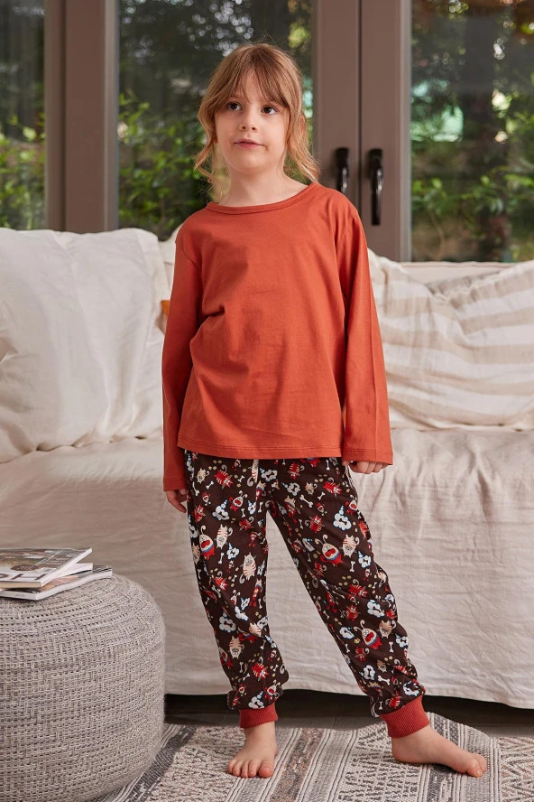 Kız Çocuk Uzun Kollu Pijama Takımı