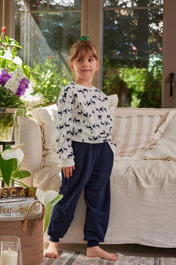 Kız Çocuk Uzun Kollu Pijama Takımı