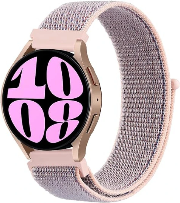KNY Spovan Watch Plus İçin 22 MM Hasır Kumaş Desenli Naylon Kayış-Kordon KRD-03 Rose Gold