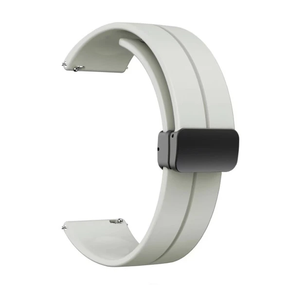 KNY Reeder S1 Max İçin 22 MM Klasik Model Manyetik Kopçalı Kayış-Kordon KRD-84 Krem