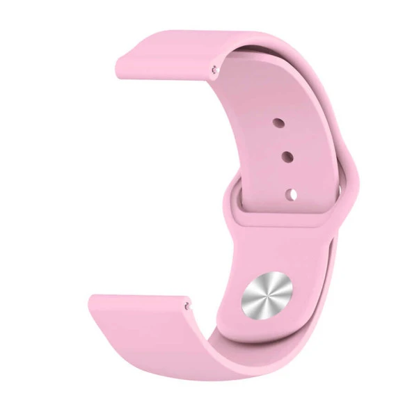 KNY Xiaomi Watch S1 Active İçin 22 MM Standart Model Renkli Ayarlanabilir Silikon Kayış-Kordon KRD-11 Pembe