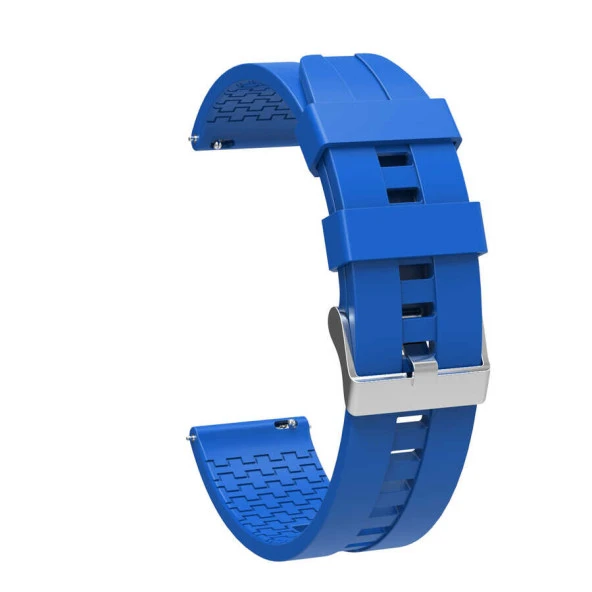 KNY Spovan Watch Plus İçin 22 MM Standart Model 7 Kademeli Ayarlanabilir Renkli Silikon Kayış-Kordon KRD-23 Mavi