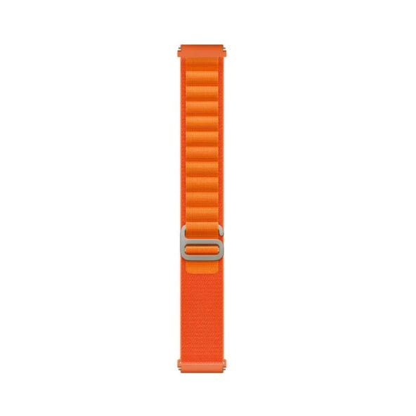 KNY Xiaomi Mi Watch İçin 22 MM Kumaş Desenli Ayarlanabilir Naylon Kayış-Kordon KRD-74 Turuncu