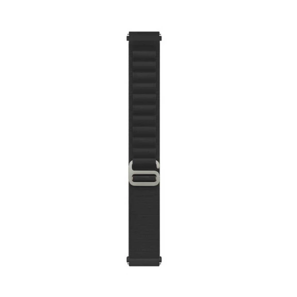 KNY Xiaomi Mi Watch Color 2 İçin 22 MM Kumaş Desenli Ayarlanabilir Naylon Kayış-Kordon KRD-74 Siyah