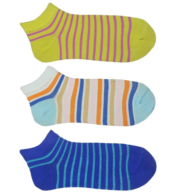 3 Adet Kadın Çemberli Burun dikişsiz Pamuklu Patik - 3