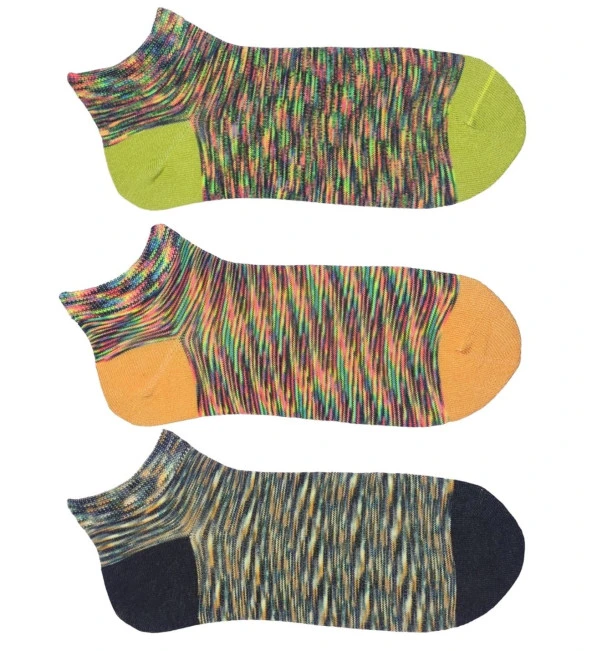 3 Adet Kadın Burun dikişsiz Büyük Numara Sentetik Kumaş Patik - 2