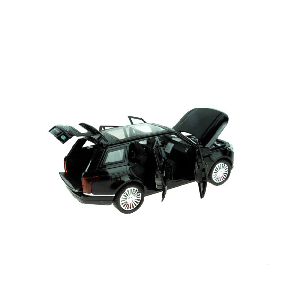 1:24 Ölçek Metal Model Super Suv Çek Bırak Işıklı Sesli Siyah - 5