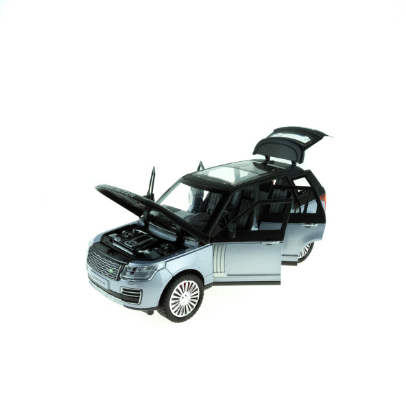 1:24 Ölçek Metal Model Super Suv Çek Bırak Işıklı Sesli Gri Siyah - 4