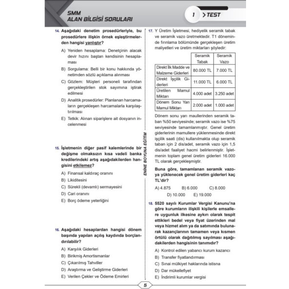 SMMM Çıkacak Sorular Deneme Seti (6 Deneme) - 3