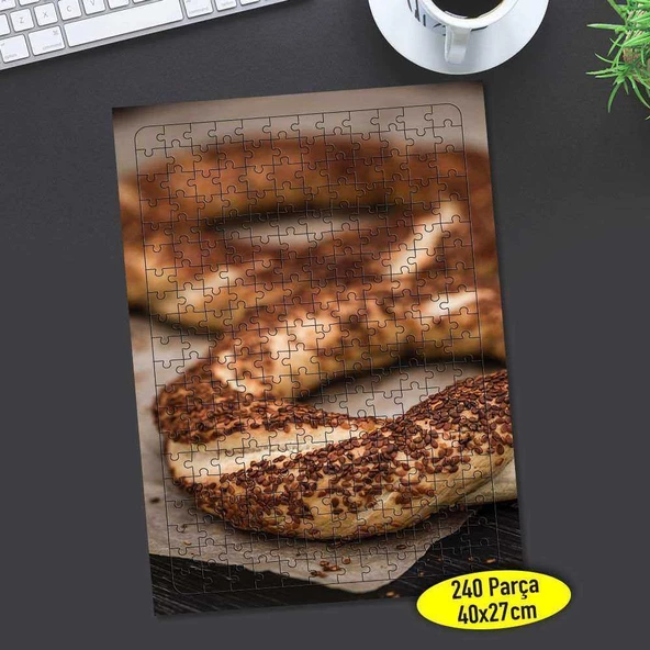 Susamlı Simitler 240 Parça Puzzle Yapboz-97673765 - 1