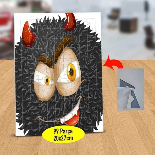 Boynuzlu Kötü Surat 99 Parça Puzzle Yapboz Tablo-1308-18481