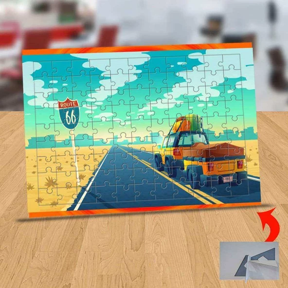 Otoyoldaki Gezgin Jeep 99 Parça Puzzle Yapboz Tablo-1441-2404