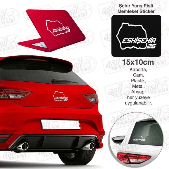 Eskişehir İli 26 Plaka Kodu Memleket Yarış Pisti Beyaz Sticker - Oto Araba Etiket, Aksesuar, Tuning