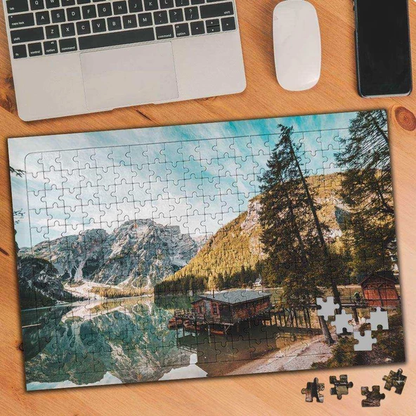 Kamp Alanı-Dağ Evi-Doğa 240 Parça Puzzle Yapboz-2762116