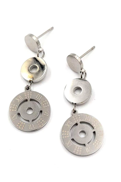 Gümüş Renk Figürlü Çelik Küpe ürün görseli 1