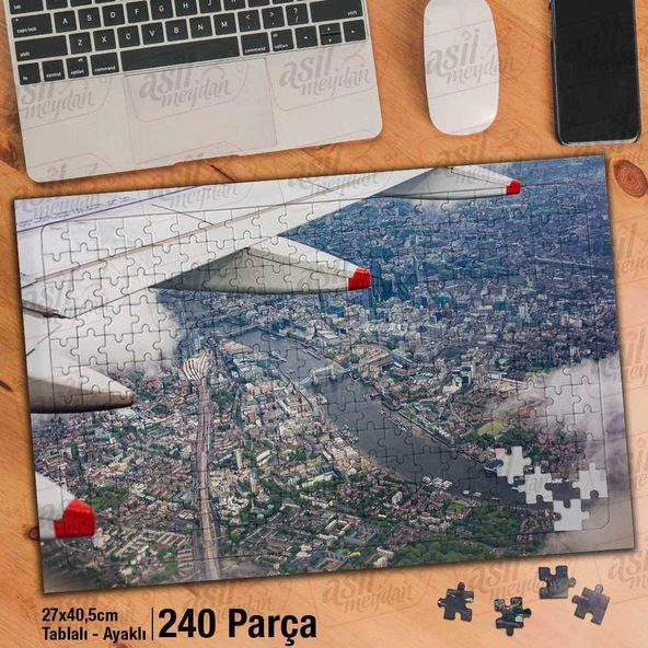 Asil Hobi - Londra - Şehrin Kuş Bakışı Görünümü - Yapboz - Ayak Destekli 240 Parça Puzzle