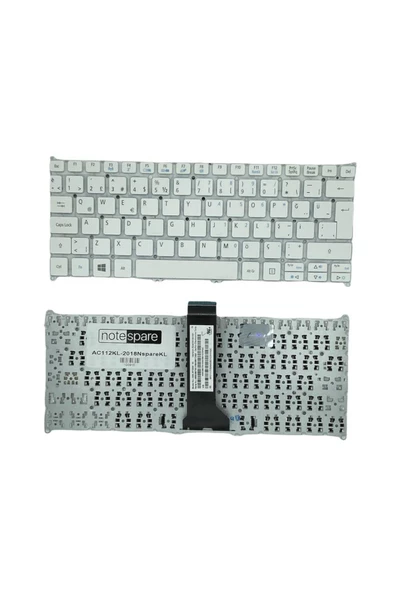 Acer ile Uyumlu Aspire V3-371-52HY, V3-371-54A4 Notebook Klavye Beyaz TR - 1