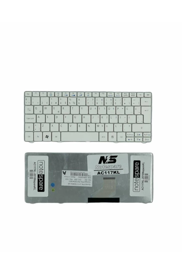 Acer ile Uyumlu Aspire One D255-2168, D255-2256, D255-2301, D255-2331 Notebook Klavye Beyaz TR