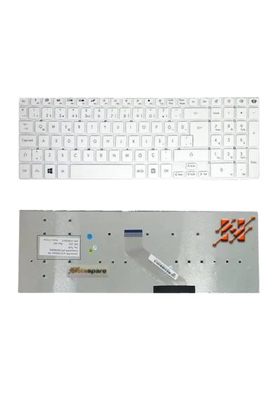 Packard Bell ile Uyumlu TV44-HC-610TK, TV44-HC-611TK, TV44-HR-601TK Notebook Klavye Beyaz TR