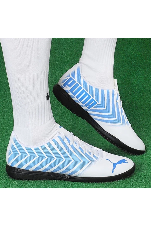 Puma Tacto II TT - Erkek Beyaz-Mavi Futbol Halı Saha Ayakkabı - 106702 09