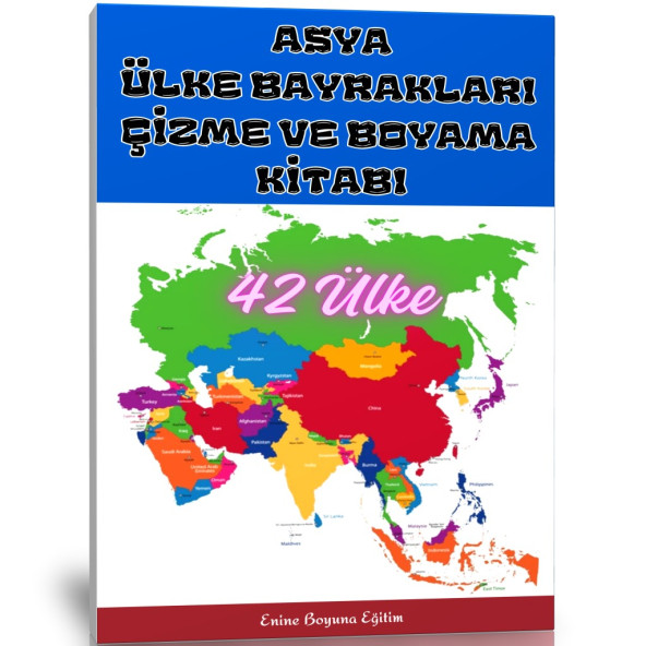 Asya Ülkeleri Bayrağı Çizme ve Boyama Kitabı