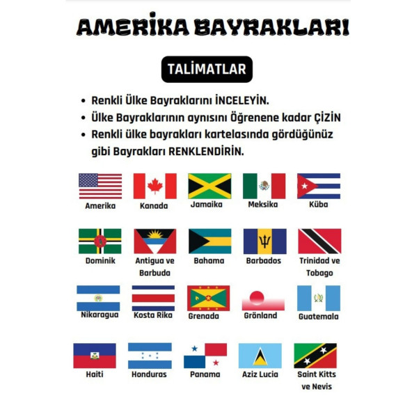 Asya Ülkeleri Bayrağı Çizme ve Boyama Kitabı - 2