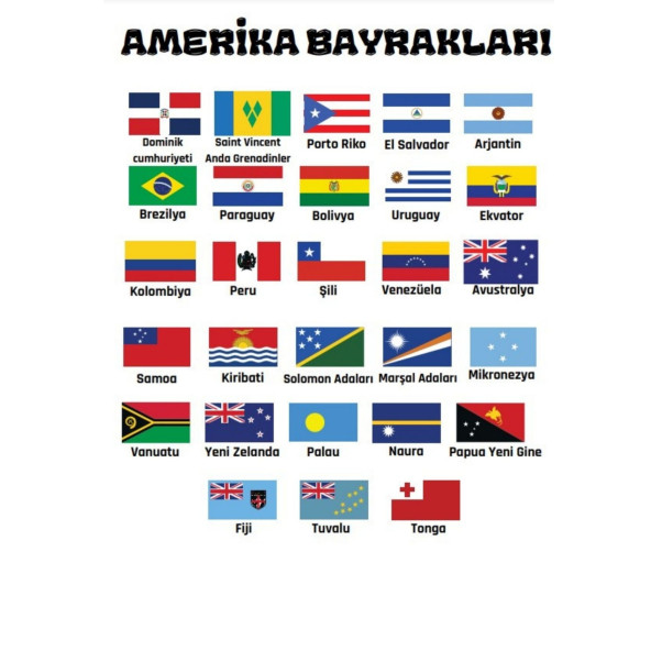 Asya Ülkeleri Bayrağı Çizme ve Boyama Kitabı - 3