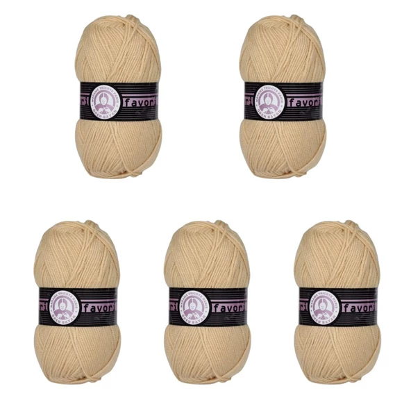 Ören Bayan Favori Örgü İpi - Sütlü Kahve - 5'Li Paket - ( Renk Kodu : 114 )