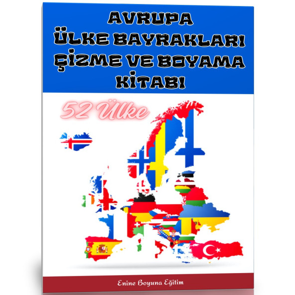 Avrupa Ülkeleri Bayrağı Çizme ve Boyama Kitabı