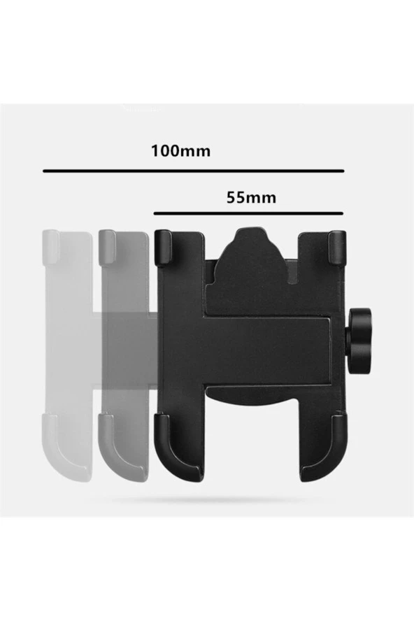 FORTE GT 2084-11 Ayarlı Motosiklet Bisiklet Telefon Tutucu Navigasyon Gidon Uyumlu - Siyah - 6