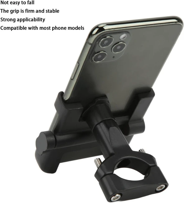 FORTE GT 2084-12 Ayarlı 4 Köşe Destekli Alüminyum Bisiklet Motosiklet Gidon Telefon Tutacağı - 7
