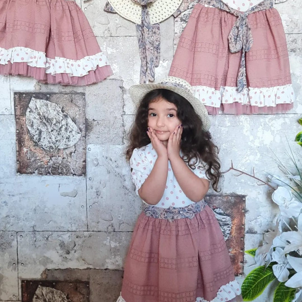 PAMPAL PUANLI ŞAPKALI ELBİSE - 7