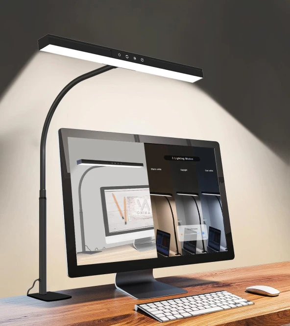 Lüx LED Masa Lambası Monitör Arkası Kullanıma Uygun Masaya Kıskaçlı Göz Yormayan 4 Farklı Renk