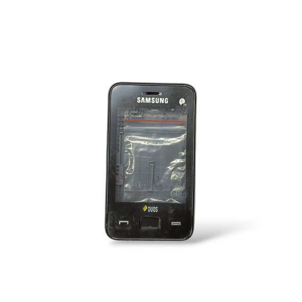 Samsung S5220 Kasa Samsung S5222 Star 3Uyumlu Siyah Renk Orta Kasa Ön Arka Kapak Tuş Takımı