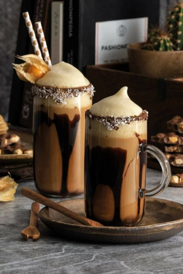 Paşabahçe iconic kulplu 6 lı latte sunum bardağı - kupa meşrubat su bardağı