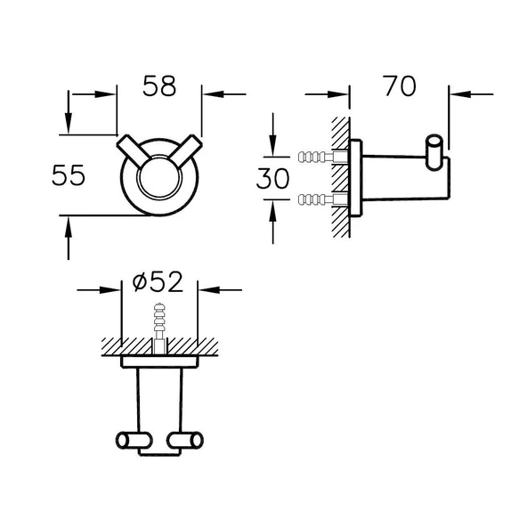 VitrA Ilia A44391 İkili Askı, Krom - Resim 5
