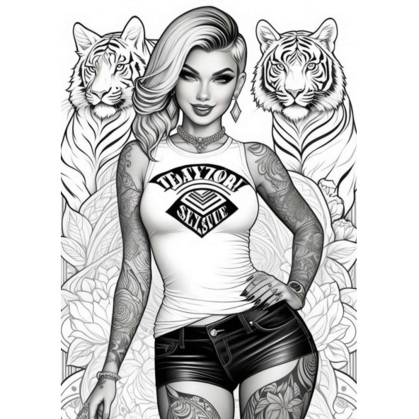 Güzel Kadınlar Tattoo Boyama Kitap Seti (3 Kitap) - 5