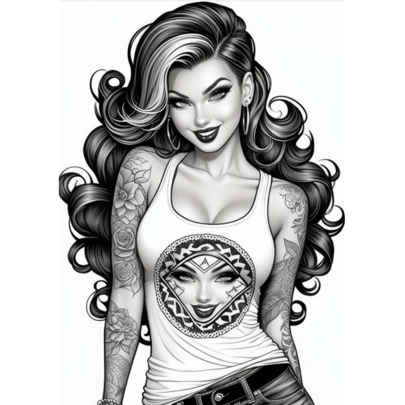 Güzel Kadınlar Tattoo Boyama Kitap Seti (3 Kitap) - 6