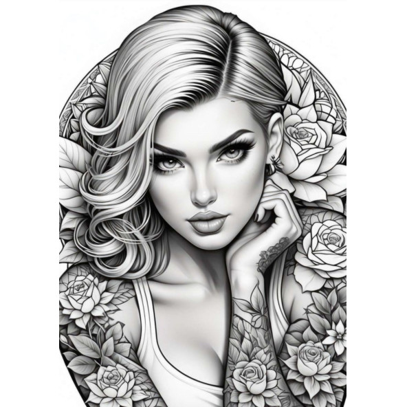 Güzel Kadınlar Tattoo Boyama Kitap Seti (3 Kitap) - 7