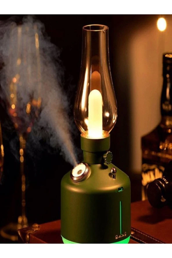 Vintage Şarjlı Gece Lambası & Hava Nemlendirici Buhar Makinesi 280ml