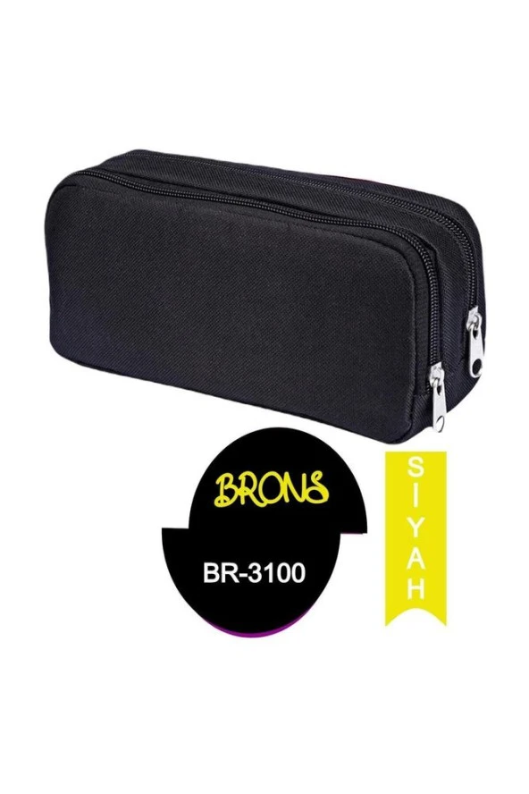Çift Bölmeli Iki Gözlü Kalemlik Siyah Br-3100