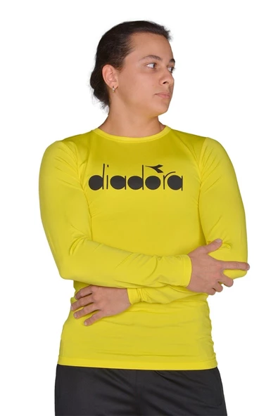Diadora Soloben - Erkek Sarı Uzun Kollu Spor T-shirt - TSRT-ZN