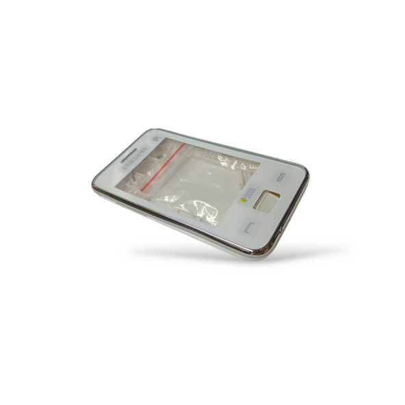 Samsung S5220 Kasa Samsung S5222 Star 3 Uyumlu Beyaz Renk Orta Kasa Ön Arka Kapak Tuş Takımı