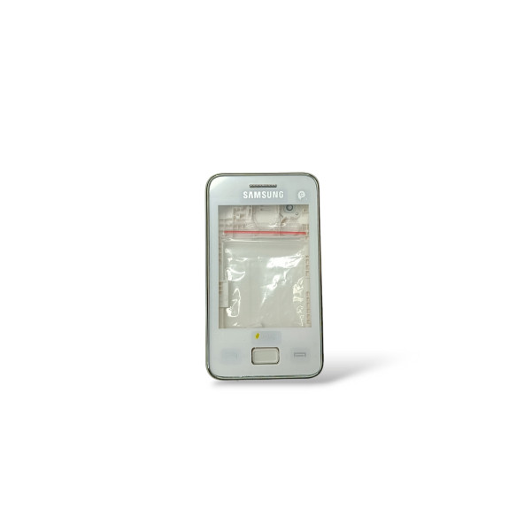 Samsung S5220 Kasa Samsung S5222 Star 3 Uyumlu Beyaz Renk Orta Kasa Ön Arka Kapak Tuş Takımı - 2