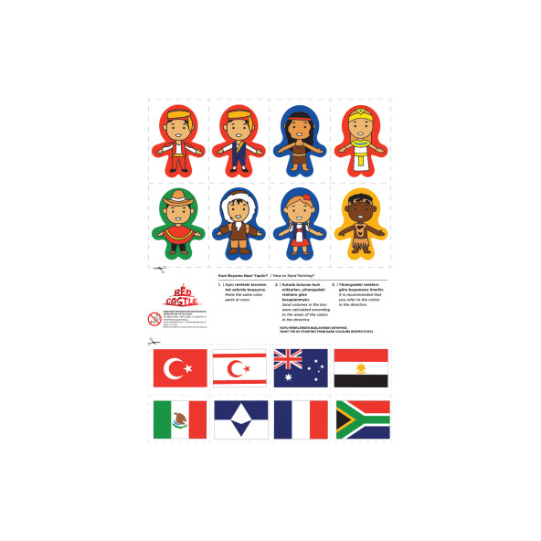 23 Nisan Ulusal Egemenlik ve Çocuk Bayramı Kum Boyama Okul Seti-Red Castle 23NSN - 3