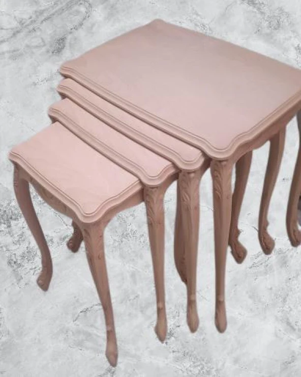 Zigon Sehpa 90366 Model Kayın Aslan Oyma Ayak Lüks 4'lü Yüksek Ayak HAM El yapım - Resim 2