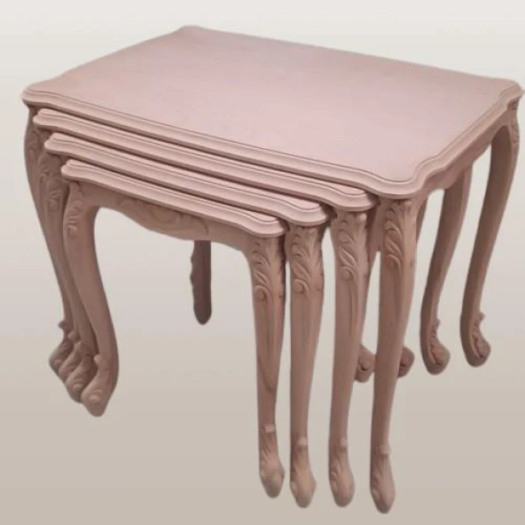 Zigon Sehpa 90366 Model Kayın Aslan Oyma Ayak Lüks 4'lü Yüksek Ayak HAM El yapım - Resim 8