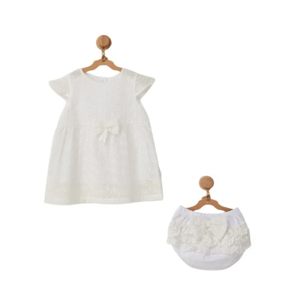 Andywawa AC22506 Floral Street Underpant Bebek Elbise Takım White