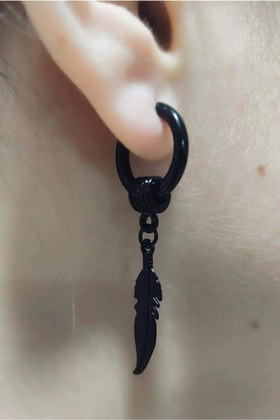 Çelik Figürlü Sallantılı Unısex Küpe ürün görseli 1