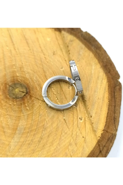 Gümüş Renk Figürlü Çelik  Küpe ürün görseli 1